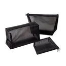 Black Transparent Mesh Cosmetic Bag Three-piece Large Capacity Travel Cosmetic Storage Bag(Three-piece )