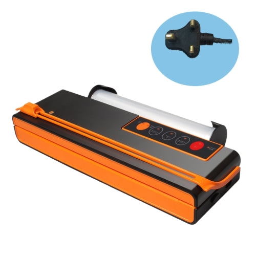 Household Food Machinery Vacuum Packaging Machine Nylon Composite Texture Vacuum Bag Sealing Machine, Style:UK Plug(SX-168 Black Orange)