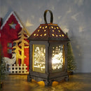 Wooden Christmas Decoration Wind Lantern LED Luminous Ornaments Portable Lantern Holiday Lights, Size:S(E)