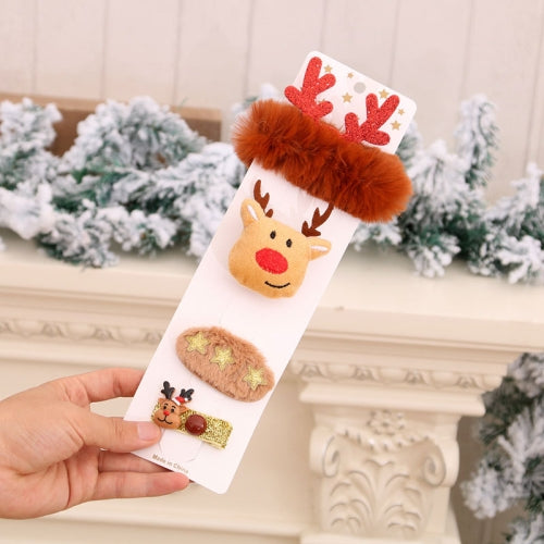 3 Set Christmas Gift Hairpin Brooch Bracelet Christmas Accessories(Deer)