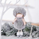 4 PCS Christmas Plush Angel Charm Doll Gift Christmas Tree Pendant, Style:Snowflake(Grey)