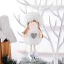 4 PCS Christmas Plush Angel Charm Doll Gift Christmas Tree Pendant, Style:Heart(White)