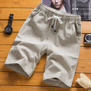 Cotton Linen Casual 5-point Sport Shorts Pants, Size: XXXXXL(Khaki)