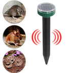 2 PCS Solar Mouse Repeller Ultrasonic LED Manor Farm Rice Field Mouse Repeller Snake Repeller(Round )