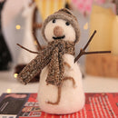 Christmas Wool Felt Doll Children Gift Photography Props Hotel Restaurant Window Decorations, Specification: Grey Snowman
