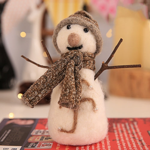 Christmas Wool Felt Doll Children Gift Photography Props Hotel Restaurant Window Decorations, Specification: Grey Snowman