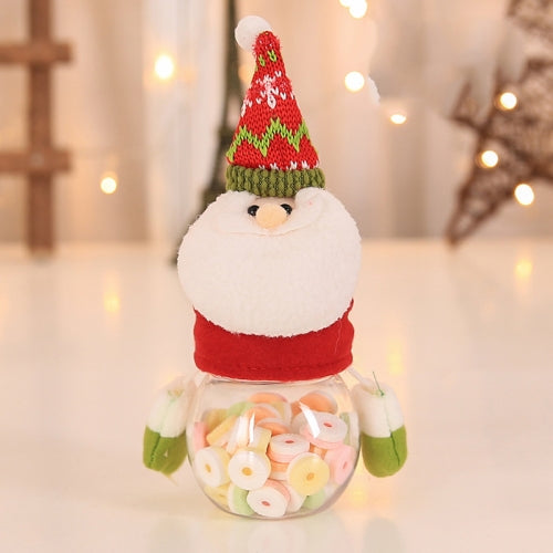 2 PCS Christmas Decoration Children Kindergarten Transparent Candy Jar(Santa Claus)