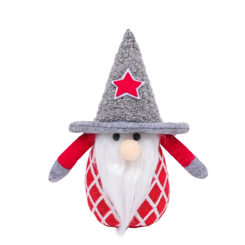 2 PCS Christmas Decoration Faceless Doll Christmas Gift Toy(Grey Hat)