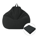Lazy Sofa Bean Bag Chair Fabric Cover, Size: 80x90cm(Black)