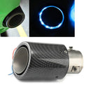Car Modification Carbon Fiber Luminous Tail Throat LED Lights Modified Car Exhaust Pipe Spitfire Tail Throat, Style:Side(Blue)