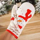 3 PCS Christmas Decorations Insulation Gloves Insulation Placemat Microwave Glove Mat, Style:Gloves(Snowman)
