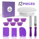 12 PCS/Set Cake Turntable Set Decorating Table Decorating Mouth Silicone Bag Baking DIY Combination