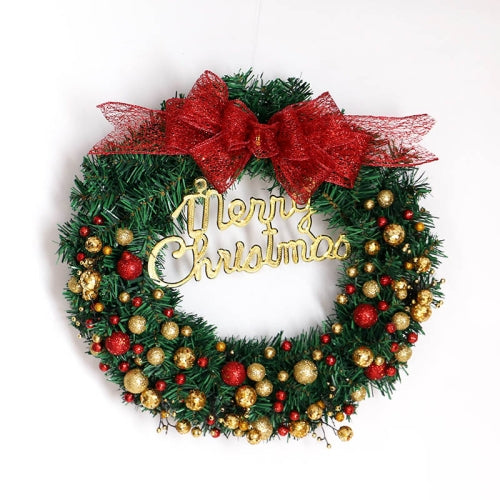 Sprinkle Powder Ball Christmas Wreath Christmas Ornament Bow Pendant, Size:40 CM