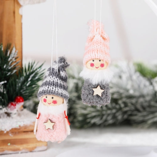 4 Pairs Christmas Decorations Angel Boy and Girl Pendants Yarn Christmas Tree Closet Decoration Pendants