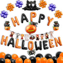 Halloween Aluminum Film Balloon Set Bar Ktv Shopping Mall Ghost Festival Flag Pulling Decoration Set, Style:Set 5
