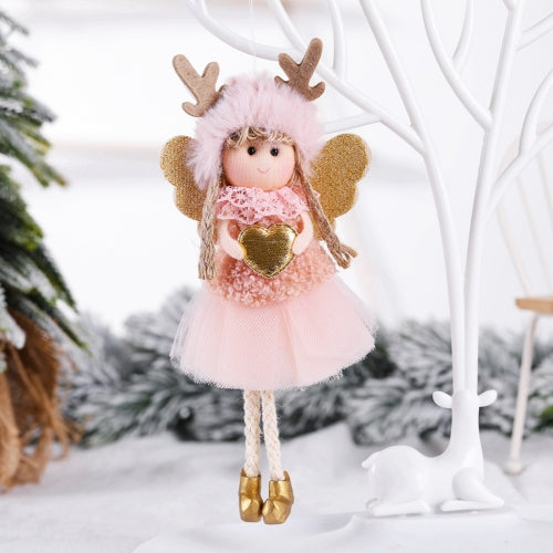 3 PCS Christmas Decorations Christmas Tree Pendant Children Gift Doll, Style:Peach Heart Girl(Pink)