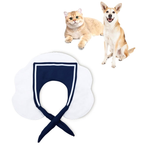 Pet School Uniform Dog Saliva Towel Sailor Suit, Size: M