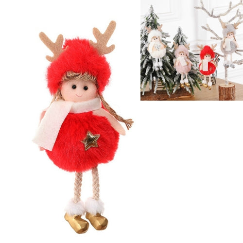 4 PCS Christmas Plush Angel Charm Children Doll Gift Christmas Tree Pendant, Style:Five Star Angel(Red)