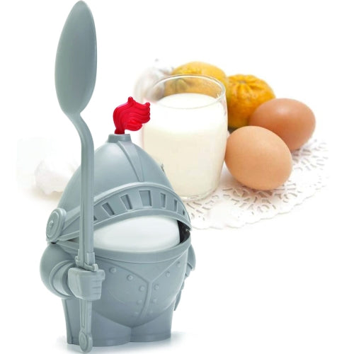 2 PCS Cartoon Knight Egg Cup Holder With Spoon Removable Warrior Egg Cup Holder