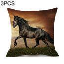 3 PCS Digital Printing Multi-horse Galloping Pillow Cushion Pillowcase(2)