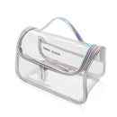 2 PCS Travel Waterproof Transparent Cosmetic Bag Multi-functional Anti-wrinkle & Odor-free Wash Storage Bag, Color:Silver Gray, Style:Square