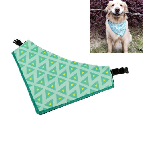 Pastoral Style Green Deometric Triangle Pet Scarf Three-layer Thickened Waterproof Saliva Towel, Size: XXL