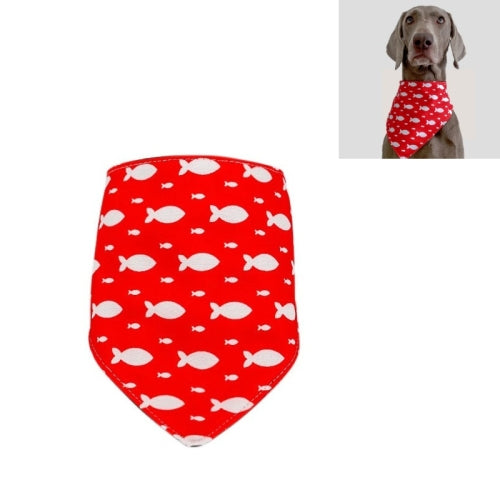 Red Bottom Fish Pet Scarf Three-layer Thickened Waterproof Saliva Towel, Size: M