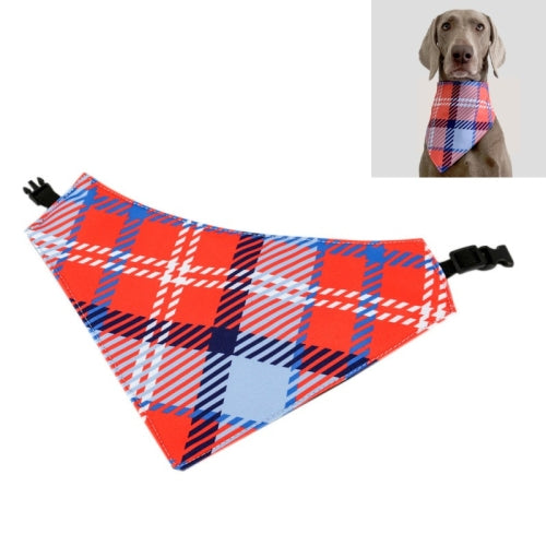 Pet Triangle Towel Three-layer Thickened Waterproof Saliva Towel, Size: S(Blue Orange)