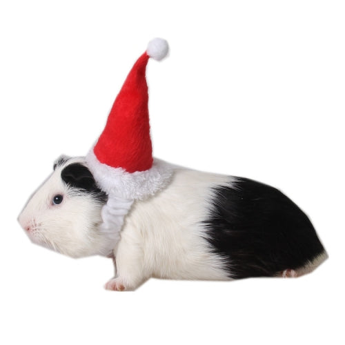 2 PCS Pet Christmas Hat Flannel Strap Cap