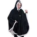Flannel Solid Color Soft and Warm Shawl Blanket, Colour: Black