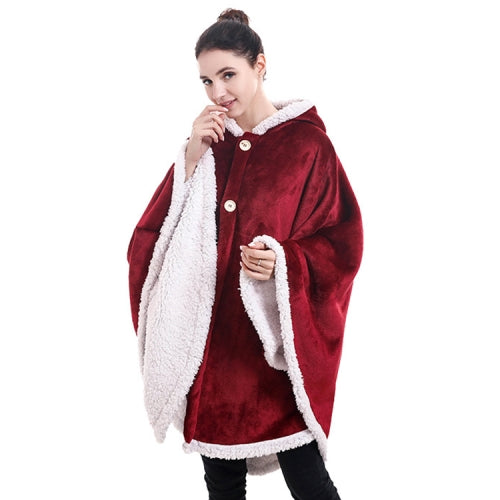 Flannel Solid Color Soft and Warm Shawl Blanket, Colour: Wine Red
