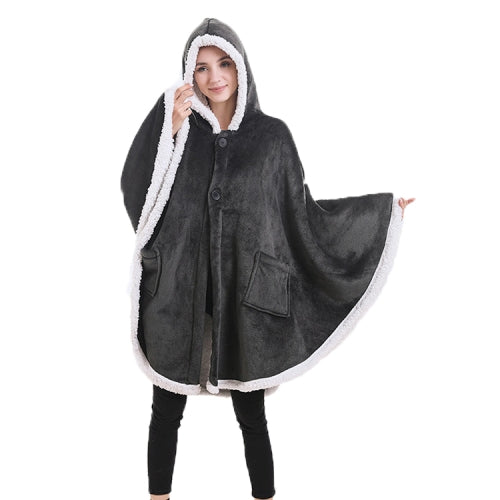 Flannel Solid Color Soft and Warm Shawl Blanket, Colour: Gray