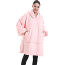 Flannel Solid Color Soft and Warm Shawl Blanket, Colour: Pink