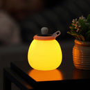 Round Nursing Bottle USB Silicone Night Light LED Bedside Lamp, Style:Rechargeable Version(Pink)