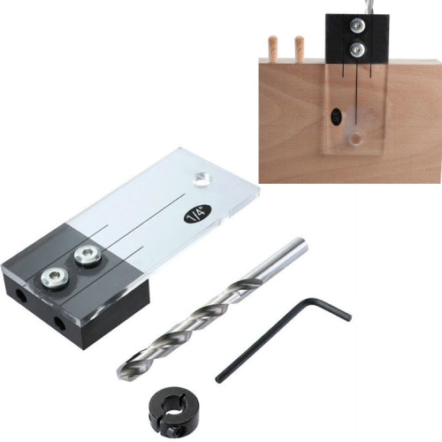 4 PCS / Set Woodworking Hole Locator Woodworking Special Hole Set Fixture Small Vertical Drilling Hole Positioning Tool, Style:C 1/4 inch