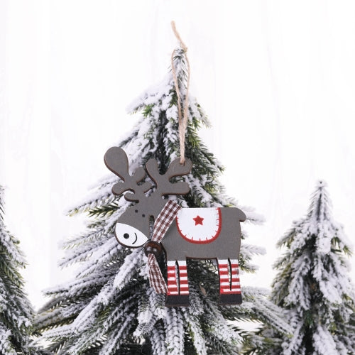 10 PCS Christmas Tree Elk Pendant Christmas Decorations(Dark Grey)
