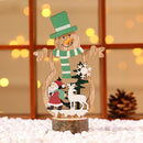 2 PCS Christmas Decorations Bar Counter Decoration Christmas Tree Ornaments(Green Hat Snowman )