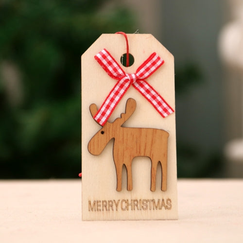 10 PCS Christmas Decorations Christmas Tree Pendants Wooden Listing(Deer)