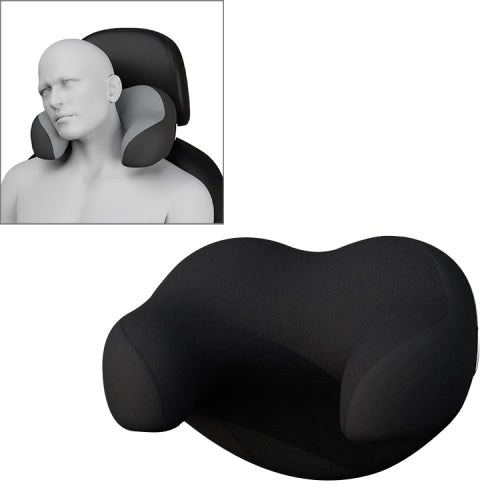U-shaped Car Headrest Car Memory Foam Neck Pillow(Pure Black)
