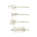 3 Sets Halloween Rock Sun Flame Word Clip Metal Side Clip Bangs Clip