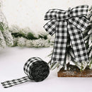 10 PCS Christmas Decorations Lattice Ribbon Christmas Tree Decoration(Black and White)