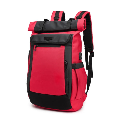 Ozuko 9066 Waterproof Travel Computer Backpack with External USB Charging Port(Red)