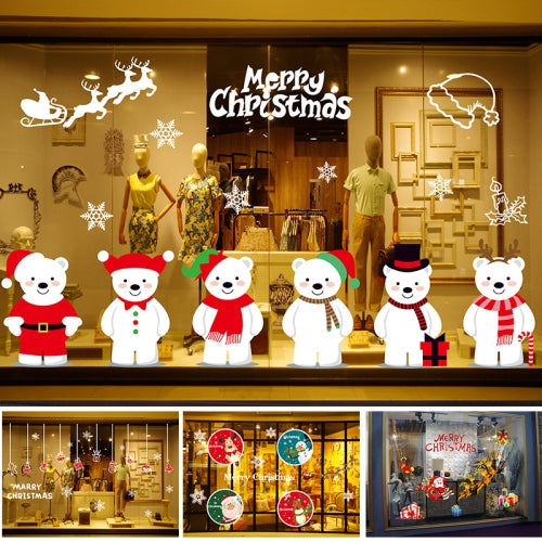 5 PCS Christmas Adhesive-free Electrostatic Stickers Shopping Mall Window Decoration Atmosphere Decoration Supplies, Random Style Delivery