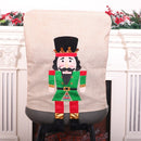 Christmas Decorations Walnut Soldier Linen Chair Cover Table Decoration(Green)