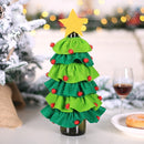 Christmas Decorations Christmas Tree Sticky Ball Red Wine Bottle Cover Restaurant Hotel Decoration Props(Light Green)