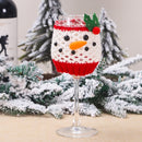 3 PCS Christmas Woolen Wine Glass Cover Christmas Table Decorations(Snowman)