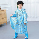 Children Raincoat Double Brim With Schoolbag Seat Outdoor Poncho, Size:XXXL(Blue)