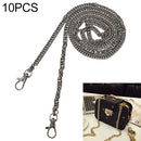 10 PCS Metal Chain Shoulder Bags Handbag Buckle Handle DIY Double Woven Iron Chain Belt 120cm(Chrome Black)