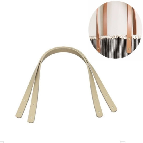 3 PCS 60cm Straight Rivet PU Crossbody Bag Strap Bag Accessories(Cream )