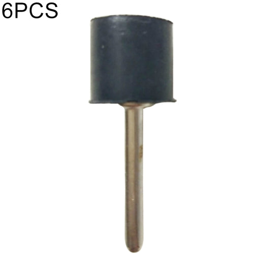 6 PCS Rubber Wheel Connecting Rod Sandpaper Ring Fixing Rod, Without Sandpaper Ring, Rubber Rod Diameter:12.7MM, Shank Diameter:3.15MM